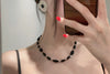 OLIO E ACETO Obsidian Sterling Silver Necklace Handmade OLIO-OA08N02-HEI Black POEA26